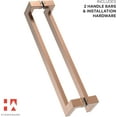 thumbnail image 2 of HYDROWARE Modern Contemporary Long Stainless Steel Push Pull Door Handle for Home Entrance Glass Shower Wooden Barn & Office Store Shop Doors - Copper - 24 Inches, 2 of 5