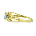 thumbnail image 4 of 14k Yellow Gold Oval Aquamarine And Diamond Curve Ring, 4 of 6