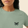 thumbnail image 5 of Dalix Butterfly Embroidered Cotton Relaxed Fit Short Sleeve Crewneck Tee Shirt Women in Sage XL X-Large, 5 of 5