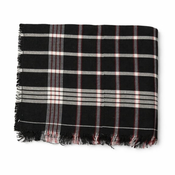 Black Plaid Cotton Kitchen Towel Soft Absorbent Dish Drying Cloth Multipurpose Cleaning Towel for Kitchen Cooking and Home Use