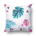 thumbnail image 1 of BOSDECO Abstract Watercolor Triangle And Exotic Leaves Pattern Triangles Cushion Covers Pillowcases 16x16 inches, 1 of 1