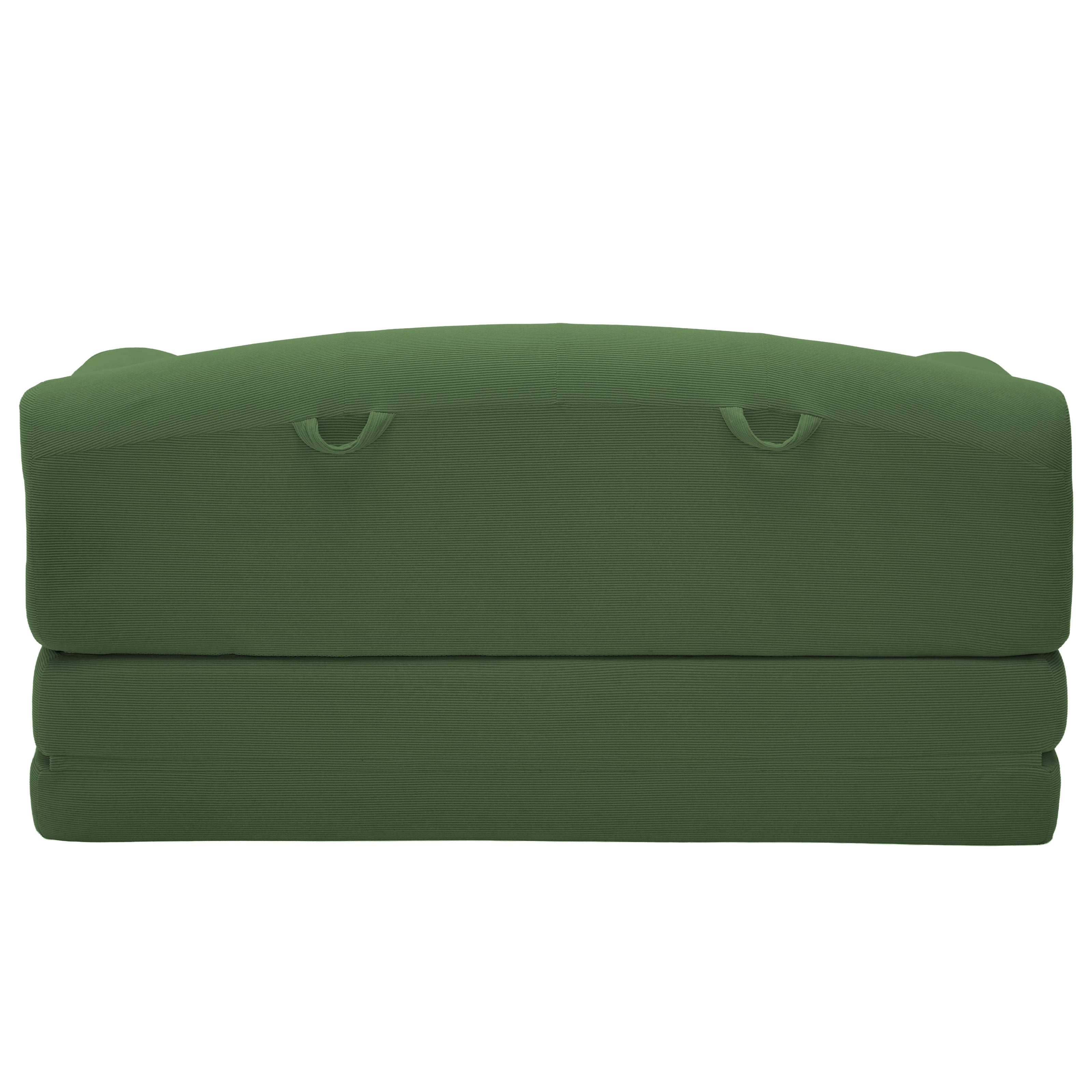 Leumius Futon Sofa Bed, Convertible Sofa Bed,Folding Boneless Couches,Low-Profile Boneless Couch for Living Room,15.8" H Low Seat Small 57" Foldable Floor Sleeper Mattress Lounge Space‑Saving,Green