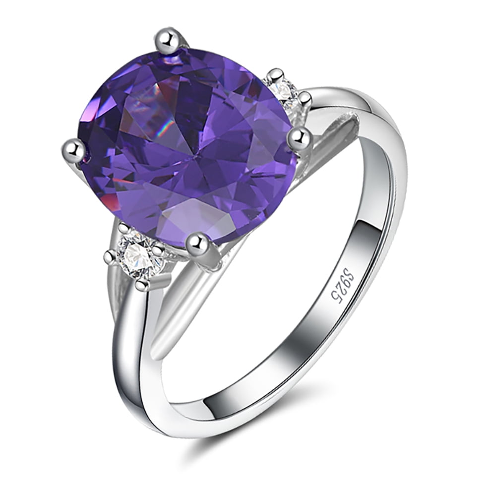 Ginger Lyne Collection Selina Purple 925 Sterling Silver Cluster Style... 