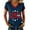 Blue, variant on 250 Years America Shirt for Women, 1776-2026 Freedom Graphic Tee, V Neck Short Sleeve Relaxed Fit Top for Independence Day July 4th