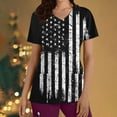 thumbnail image 1 of TIMIFIS Womens Scrub Tops Uniform 4th of July Patriotic Scrub Summer V Neck Short Sleeve T Shirts Working Nursing Scrub Tops with Pockets - Spring/Summer, 1 of 5