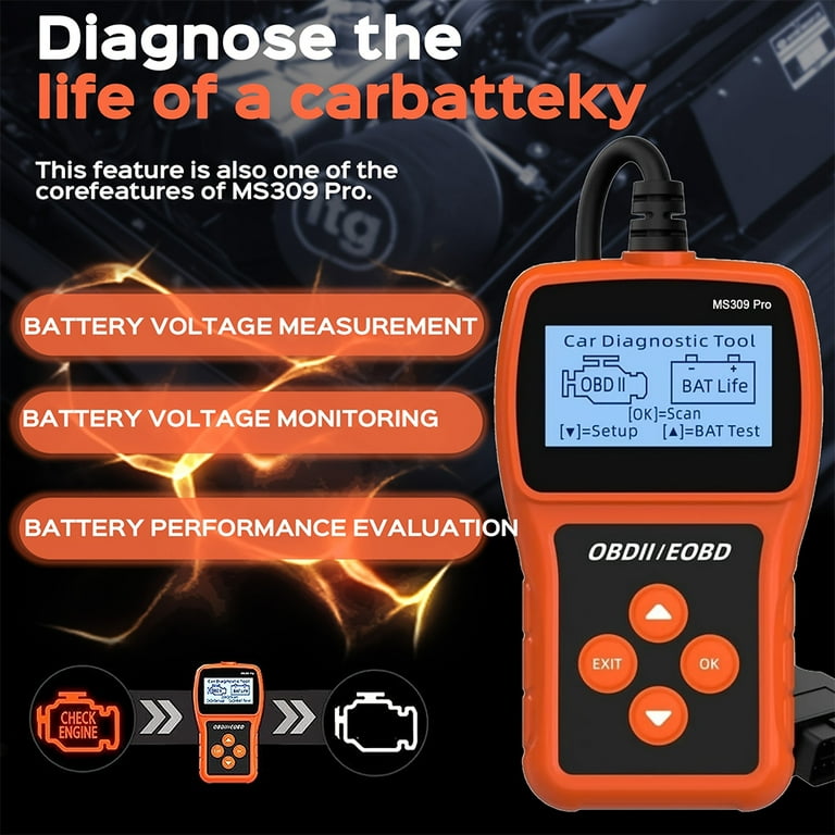 Autel OBD2 Scanner MS309 Universal Car Engine Fault Code Reader, Check  Engine Light and Emission Monitor Status, OBDII CAN Diagnostic Scan Tool