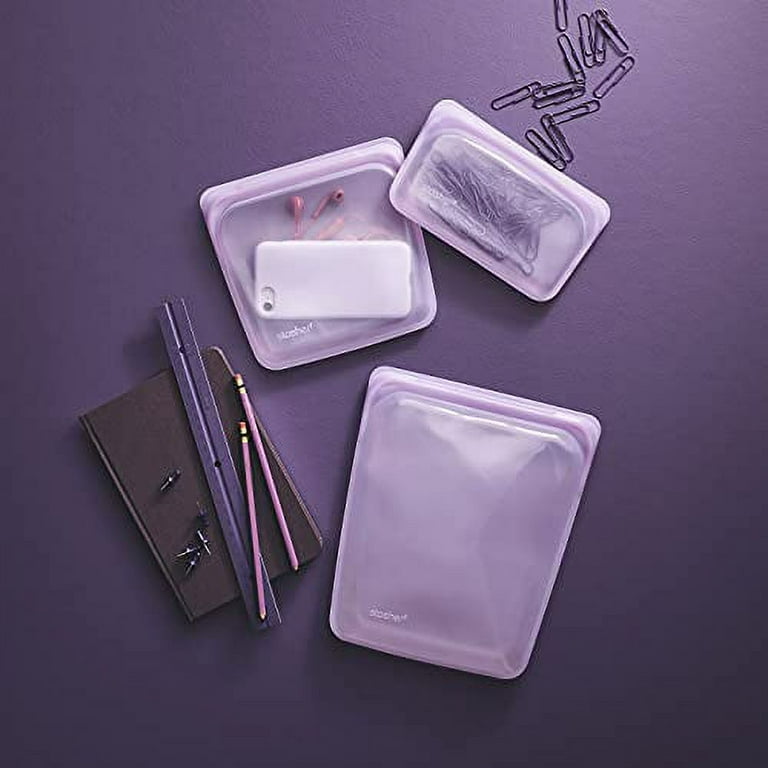 Stasher Platinum Silicone Food Grade Reusable Storage Bag, Purple (Sandwich) | Reduce Single-Use Plastic | Cook, Store, Sous Vide, or Freeze 