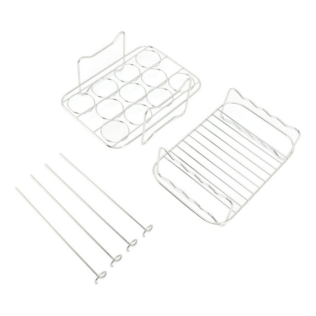 Juego de rejilla para vaporera, rejilla para vaporera de huevos, brocheta para barbacoa, acero inoxidable 304, apto para NINJA FOOD