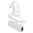 thumbnail image 3 of Lámpara decorativa de neón de plástico con forma de sombrero de bruja, alimentada por USB y RGB, para iluminación decorativa., 3 of 14