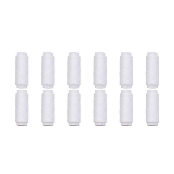 Acahhotxx Sewing Thread, Sewing Thread 120 Spools of Polyester Sewing Thread for Sewing Machine Hand Stitching Multicolored Polyester Thread - White 12 Small Roll