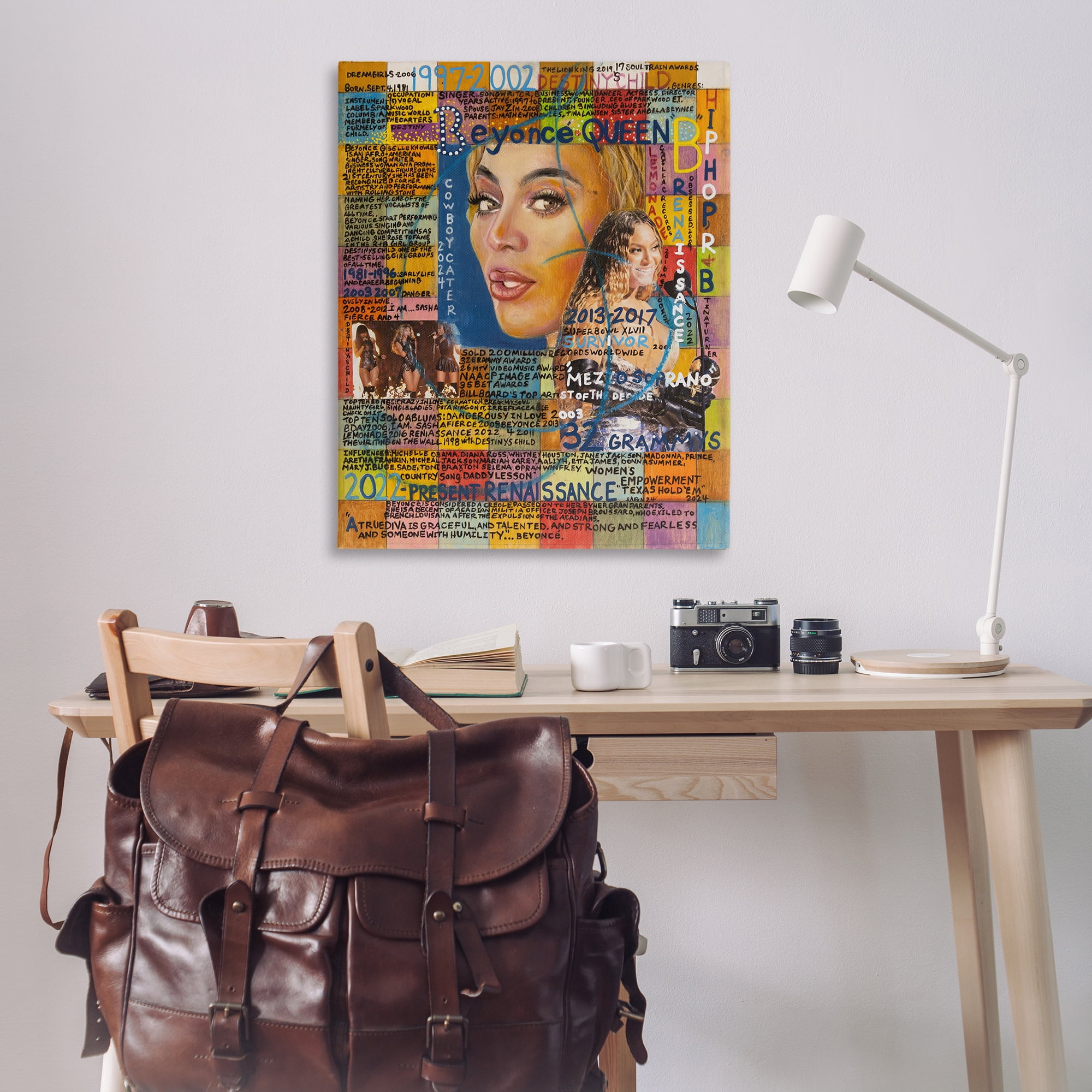 Stupell Industries Beyonce Musician Collage People Drawing Wrapped Canvas Art Print Wall Art, 36 x 48