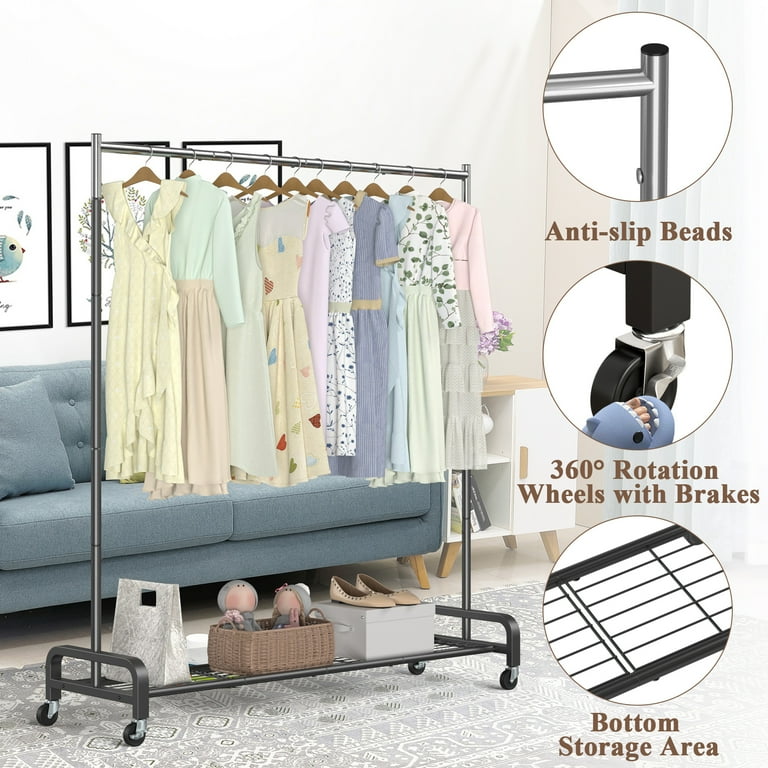 Rolling clothes rack walmart hotsell
