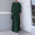thumbnail image 2 of IROINNID Maxi Dress for Women The Winter Plus Size Round Neck Loose Sexy Long Sleeve Solid Dress Reduced,Green, 2 of 8