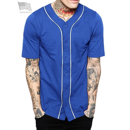Hat and Beyond Men s Baseball Jersey Button Down Athletic Uniform