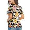 thumbnail image 3 of Vsdgher Sea Shell Women Shirts V Neck Short Sleeve Tops T-Shirt Basic Tees, S to 3XLXX-Large, 3 of 5