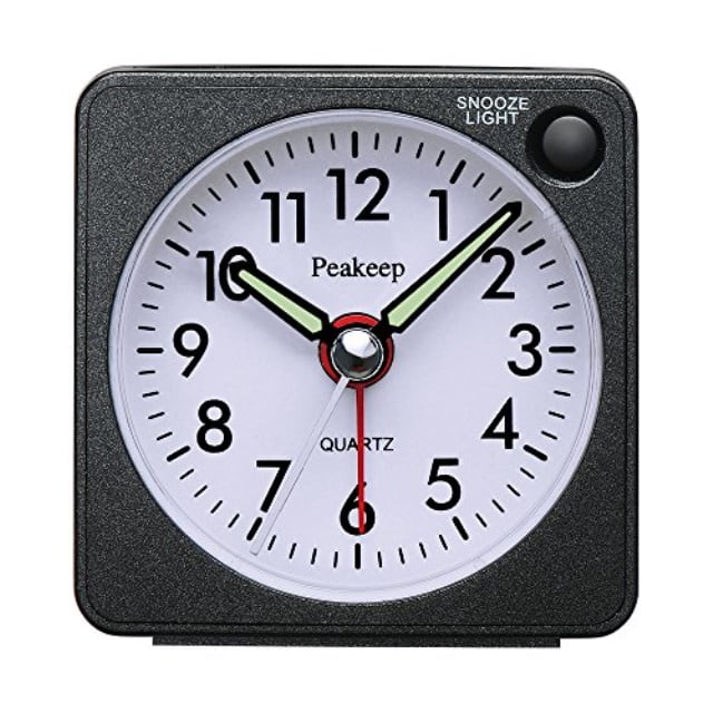 Peakeep 2.25" x 2.25" Analog Alarm Clocks, MHP3222Black