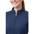 thumbnail image 5 of M&M SCRUBS Women’s Full Zip Scrub Jacket – 4-Way Stretch Warm-Up Jacket with Stand Collar, Moisture-Wicking (True Navy Blue, Medium), 5 of 7