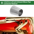 thumbnail image 2 of Mandrel Exhaust Bend Elbow Concentric Reducer Car Exhaust Pipe Tubing Piping Adapter 1" OD to 1.25" OD 304 Stainless Steel Silver Tone, 2 of 7