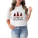 thumbnail image 2 of Fiudx Camisas para Mujer Blusa Informal de Manga Corta con Estampado de Cuello Redondo para Mujer, 2 of 4