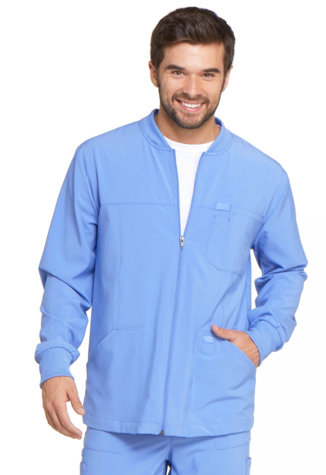 Dickies EDS Essentials Medical Scrubs Warm Up Jacket for Men Zip Front