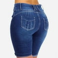 thumbnail image 6 of vigerkar Womens Jean Shorts Stretchy High Waisted Ripped Roll Hem Denim Bermuda Shorts Blue, S, 6 of 9