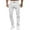 White, variant on jeans for men Slim Waist Full Trousers Men's Casual Solid Mid Pocket Length Fashion Pant Men's pants Men Casual Pants White + 3XL