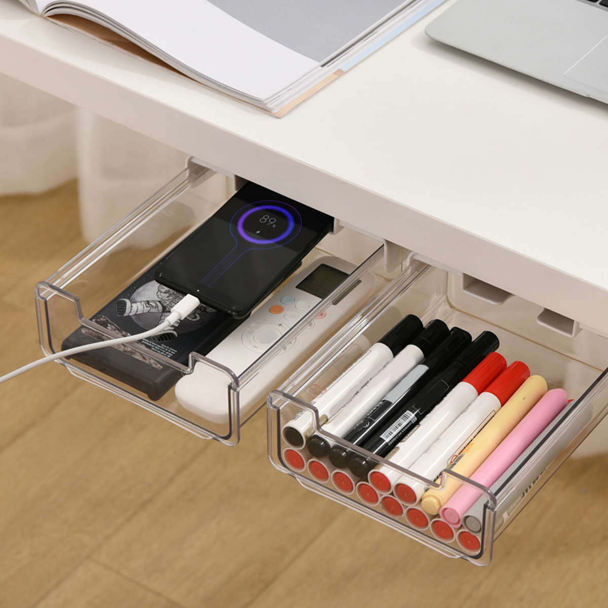 CIVG 7.8*7Inch Under Desk Drawer Organizer Storage Invisible Drawer
