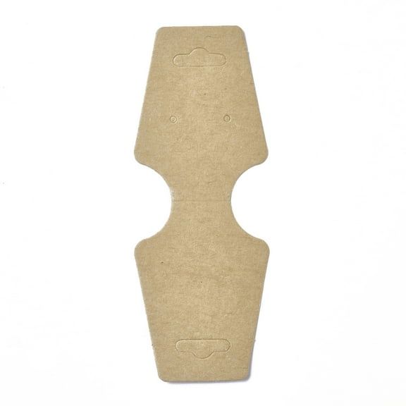 100pcs Cardboard Fold Over Paper Display Hanging Cards Used For Necklace Earrings and Pendants Accessory Display BurlyWood