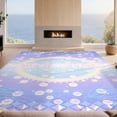 thumbnail image 2 of Design&I 5'x7' Ultra Soft Area Rug, Mermaid Kawaii Ombre Pearl Bubble Border Scale Cute Starfish Purple Flowing None Fluffy Washable Non Shedding for Bedroom Living Room Home Office, 2 of 7