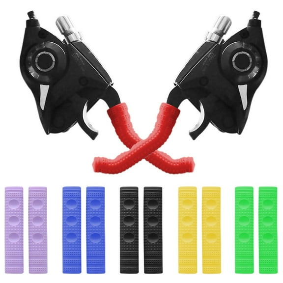 SLUOHZXI 2 Pair Bicycle Brake Levers Sleeve Silicone Gel Anti-Slip Brake Handle Protection Cover Black