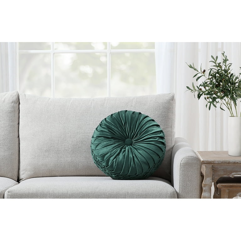 Round teal pillow sale