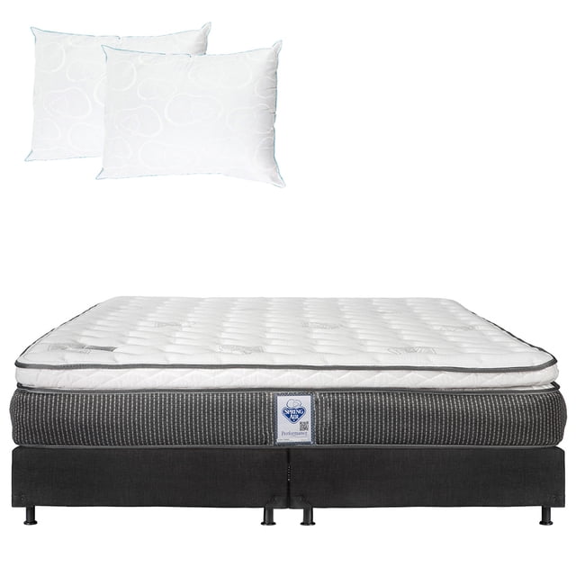 Colchón King Size + Box Belu + 2 Almohadas de Osos Spring Air Dicasa Phantom