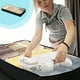 thumbnail image 4 of Bolsa de almacenamiento bajo la cama - Contenedor plegable de tela de gran capacidad para mantas y almohadas, 100L, 40"x20"x6", negro/gris, 4 of 8