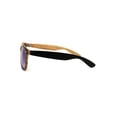 thumbnail image 3 of Mens Spectrum Color Mirror Hipster Horn Rim Woodgrain Sunglasses Black Beige Wood Teal Mirror, 3 of 4
