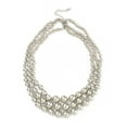 thumbnail image 2 of CCB Multi Layer Geometric Metal Round Bead Necklaces Platinum 17.99 inch(45.7cm), 2 of 4