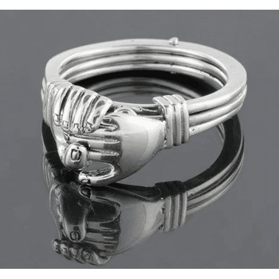 Gaspara Valentine Special Women's Hands Holding Heart Promise Ring 925 Sterling Silver No Gemstone