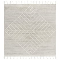 SAFAVIEH Casablanca Regena Diamond Wool Area Rug, Beige/Ivory, 7' x 7' Square