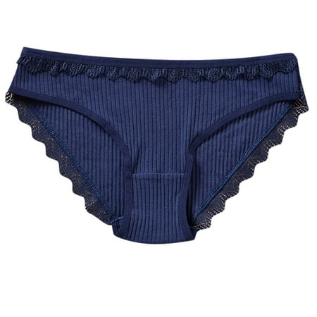 Vblhal Clearance Clothes under $5.00 Women Floral Lace Trim Panties Sexy Hipster Underwear Mid Waist Brief Tangas Everyday Panty Soft Cozy Bikini Lingerie
