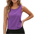 thumbnail image 6 of Craaazy Sleeveless Shirts for Women Regular Cut Solid Color Crew Neck Everyday Stylish Sleeveless Tank Tops Back Tie Bow Detail Cotton Fabric Blouses Suitable for Dating and Casual Outings, 6 of 10
