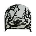 thumbnail image 2 of Meyda Tiffany 124963 35" W X 34.5" H Canoe At Lake Arched Fireplace Screen - Black, 2 of 5