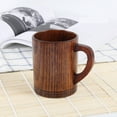 thumbnail image 2 of MOPOOR Solid Wood Retro Wooden Coffee Cup Restaurant Insulation Wooden Cup Tea Cup Jujube Wooden Cup for Drinking, Wine, Milk, Coffee, 2 of 2