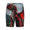 thumbnail image 2 of Lsque Majestic Red Dragon Mens Sleep Pajama Shorts,Short Pajama Pants, Cotton Ultra-Soft Knit-Small, 2 of 9