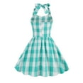 thumbnail image 5 of Edvintorg 3-11Years Party Dress For Kids Girl Fashion Plaid Printed V-Neck Sleeveless Backless Cocktail Dresses Princess Dress For Kids Gift On Clearance, 5 of 7