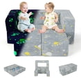 thumbnail image 1 of Costway Canapé pour Enfants, Tout-Petit, Convertible, Sofa Lumineux pour Jouer avec Housse d'Ottoman et Poches Latérales, 1 of 10