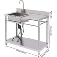 thumbnail image 4 of Fichiouy Stainless Steel Freestanding Sink for Home and Kitchen Easy to Clean, 4 of 9