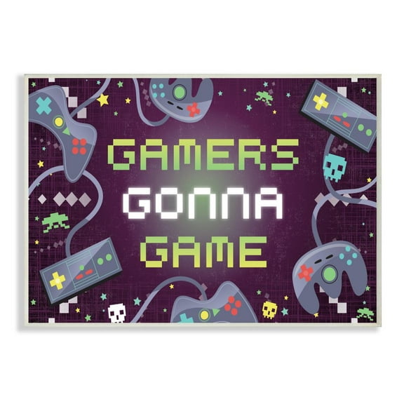 Stupell Industries Gamers Gonna Game Fun Kid's Video Game Phrase Designed by Arrolynn Weiderhold