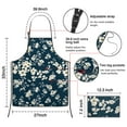 thumbnail image 3 of Pioneer Flower Floral Print Pattern Apron-Garden Aprons for Women with Pockets-Cotton Linen Waterproof Kitchen Cooking Gardening Aprons Adjustable for Kitchen,Cooking,BBQ and Salon 33x27 Inch, 3 of 7