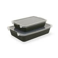 thumbnail image 2 of Thyme & Table 4-Piece Stoneware Bakeware Set, Includes Lids, 9"x13" , 7"x10" Bakers With Lids , Green Ribbed, 2 of 9
