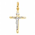 thumbnail image 1 of Pendentif Religieux en Or 14k Bicolore avec Crucifix, 1 of 1