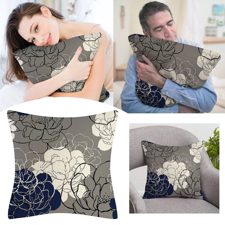 Mid Modern Throw Pillows Huge Couch Pillows Extra Large Pillows for Couch  Blue Pillowcase Modern Daisy Pillowcase Decorative Outdoor Linen Square